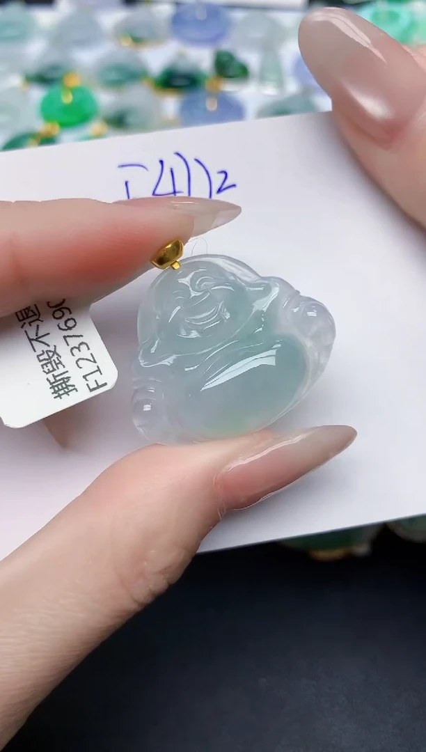 颈饰18K金镶嵌翡翠天然缅甸A货翡翠百元以上9元证书费自理