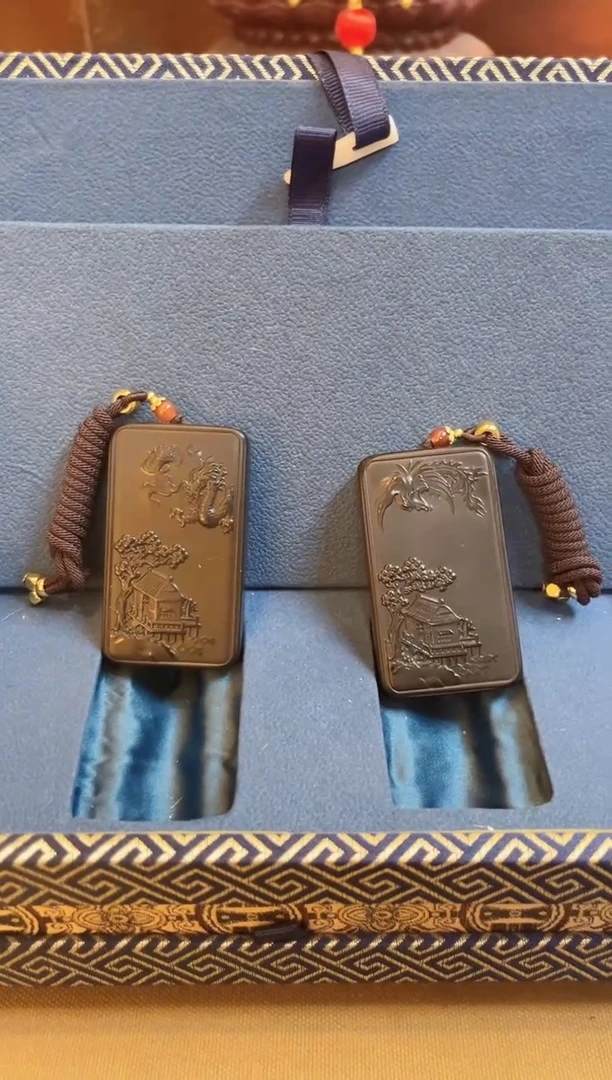 【闪购商品】和田玉玉牌未镶嵌和田玉龙凤对牌 M042