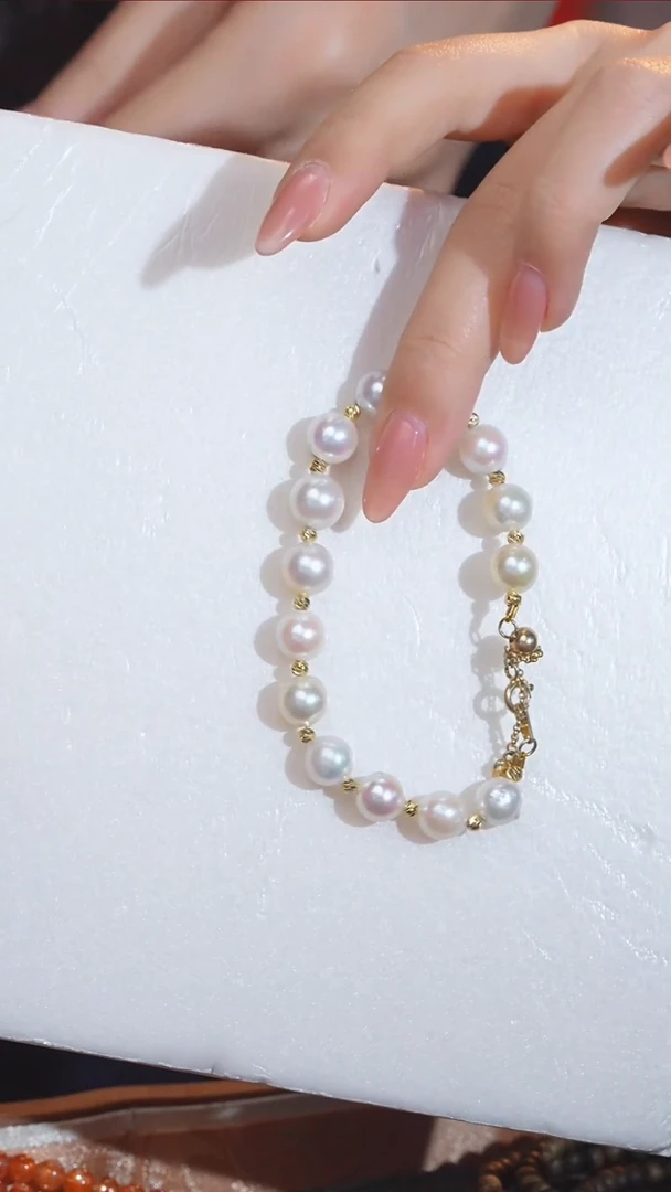 【闪购商品】海水珍珠手链未镶嵌多样性发 卡8@@N7548