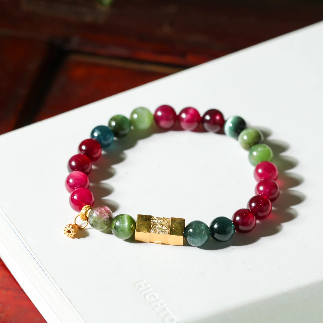 【意婵】天然典藏级巴西老矿料猫眼碧玺单圈18K金-909022