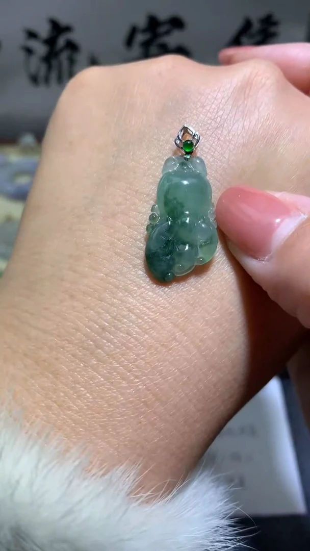 【闪购商品】翡翠颈饰18K金镶嵌079天然缅甸翡翠A货