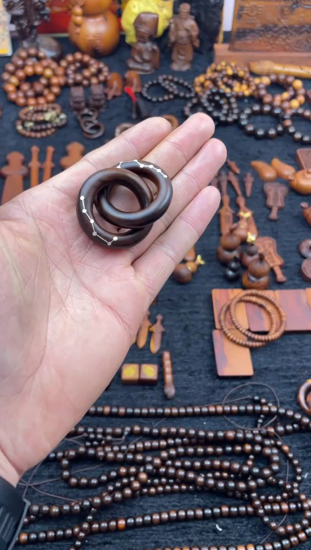 【闪购商品】枣木木雕枣木玉化镶嵌银76星一物一拍