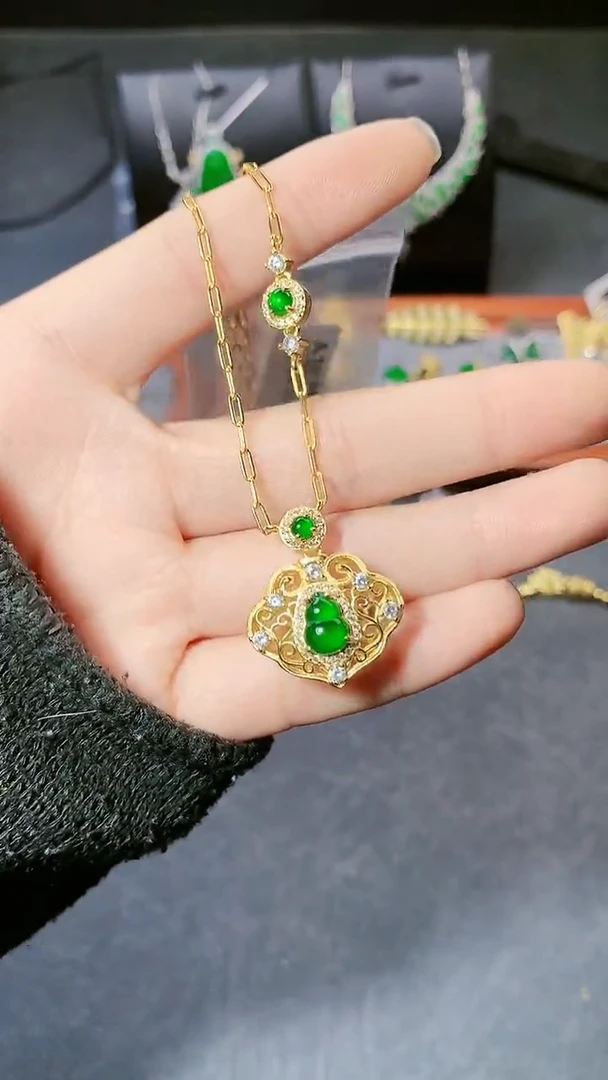 【闪购商品】翡翠项链银S925镶嵌项链