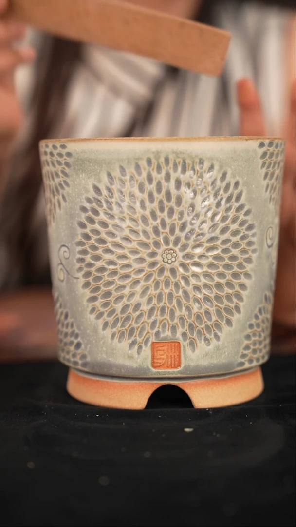 陶瓷6-8-147花盆口径12