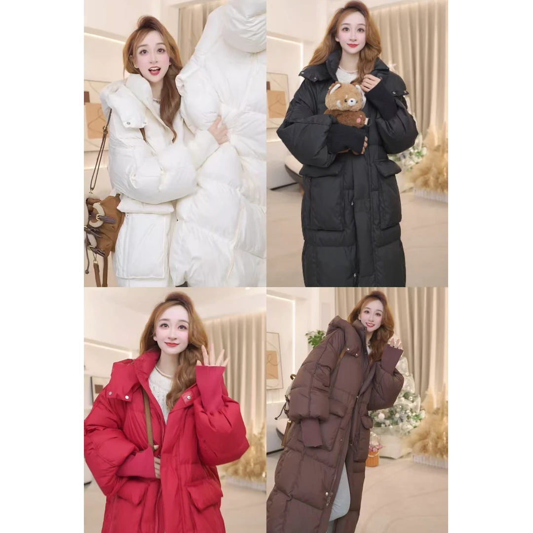 大口袋款连帽时尚百搭蓬松加厚羽绒服811