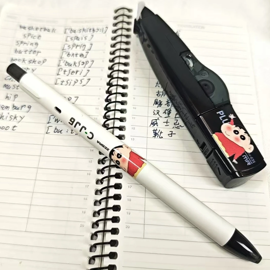 zebra斑马蜡笔小新限定C-JJ6中性笔黑笔刷题学生大容量子弹头DIY