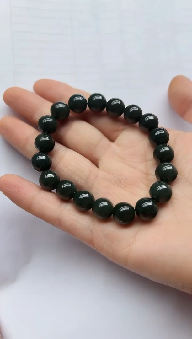 未镶嵌手链和田玉10mm沙枣清 018