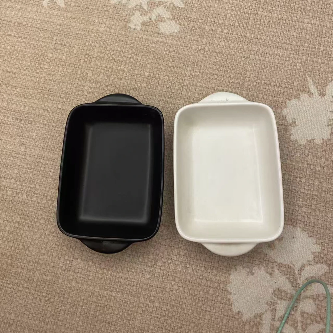手绘陶瓷水果图案双耳烤碗（不可明火）