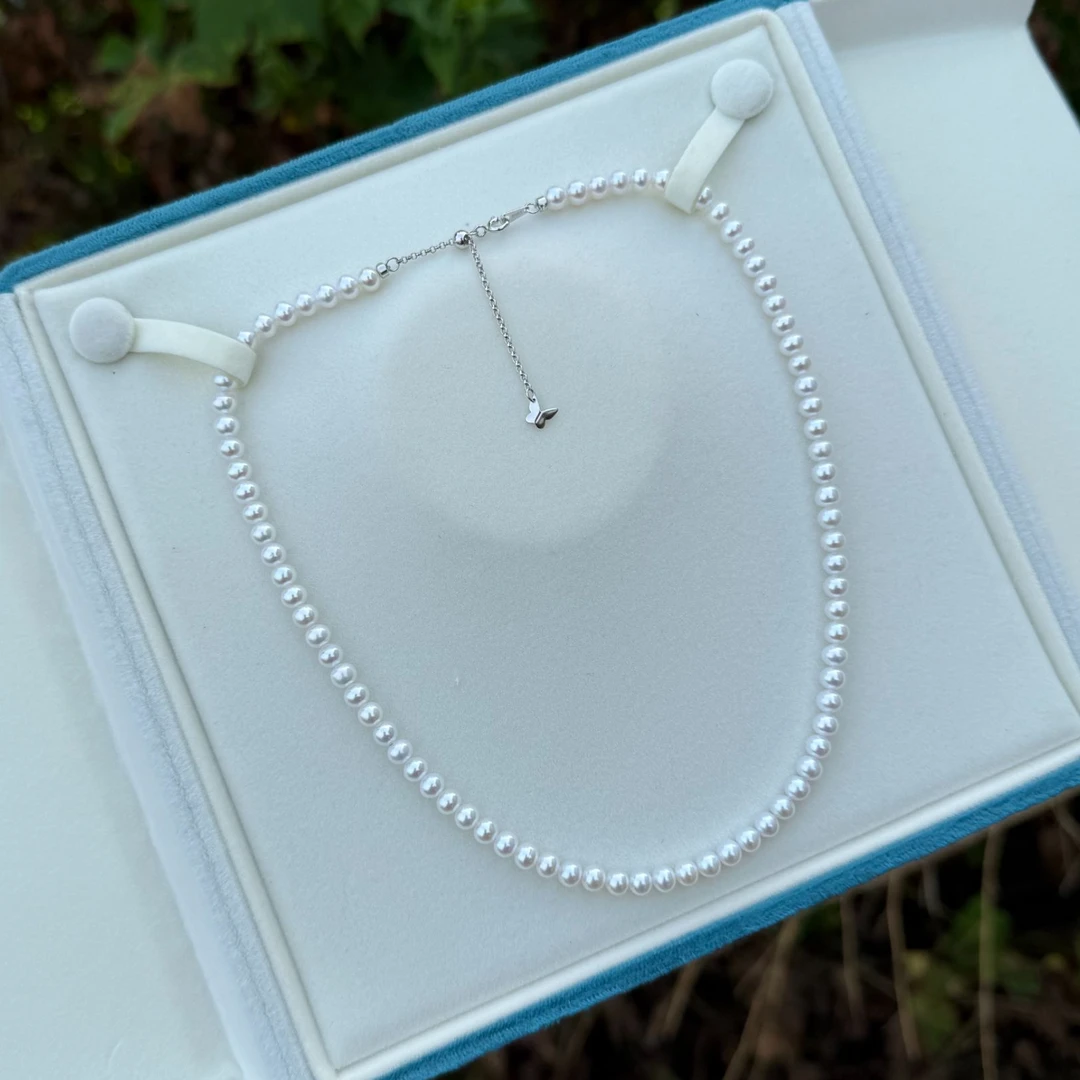 【喜马拉雅雪山】S925银淡水极光精致百搭珍珠项链5-6mm
