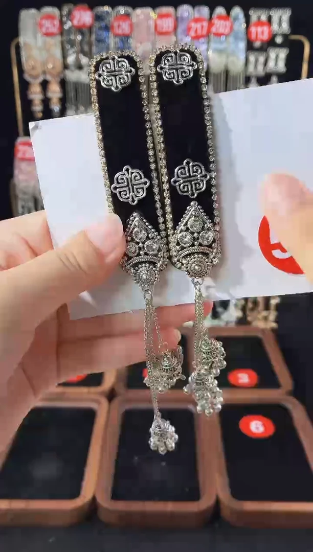 仿水晶铁合金53原创发夹一对倒夹