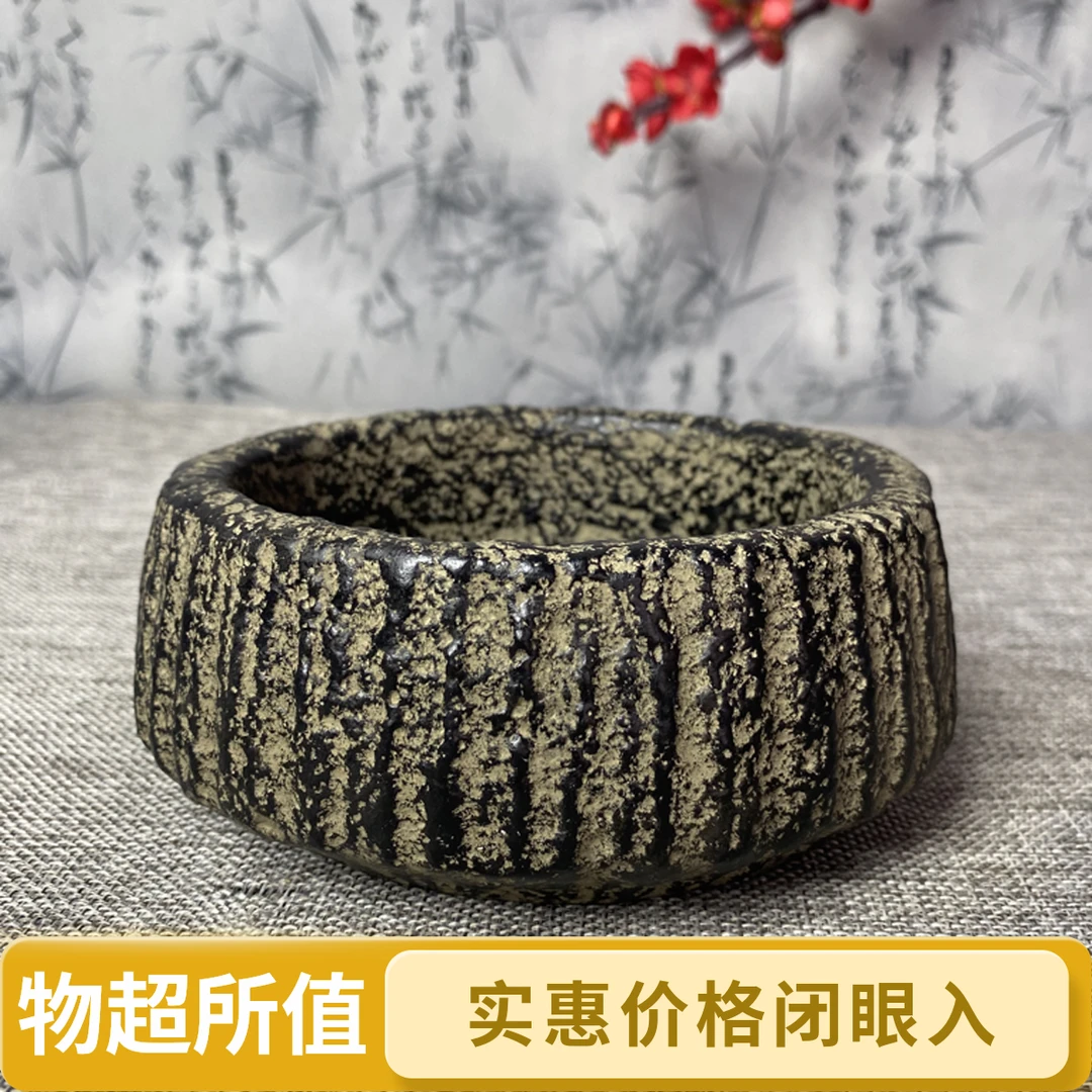 尚古-仿古复古微景观花盆花器中国风-小石钵小叶簕竹多肉迷你