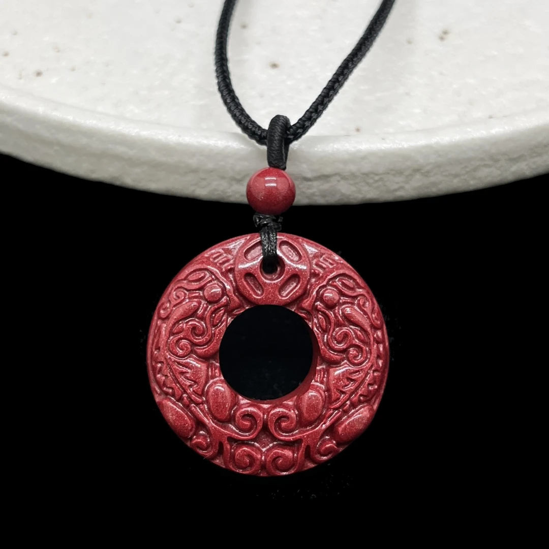 含辰砂工艺品紫金砂朱砂貔貅平安扣吊坠男女款本命年饰品