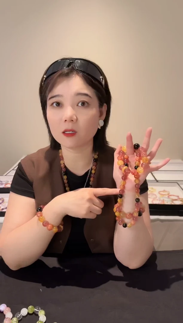 项链未镶嵌水晶美拉德草莓晶黄胶花芬达胶花 短款项链