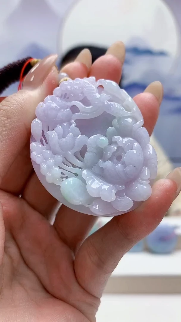 未镶嵌定制翡翠4852MM-毛货挂件40