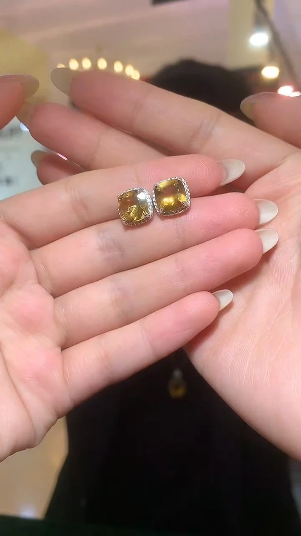 银S925镶嵌耳饰水晶【宝石世家严选】