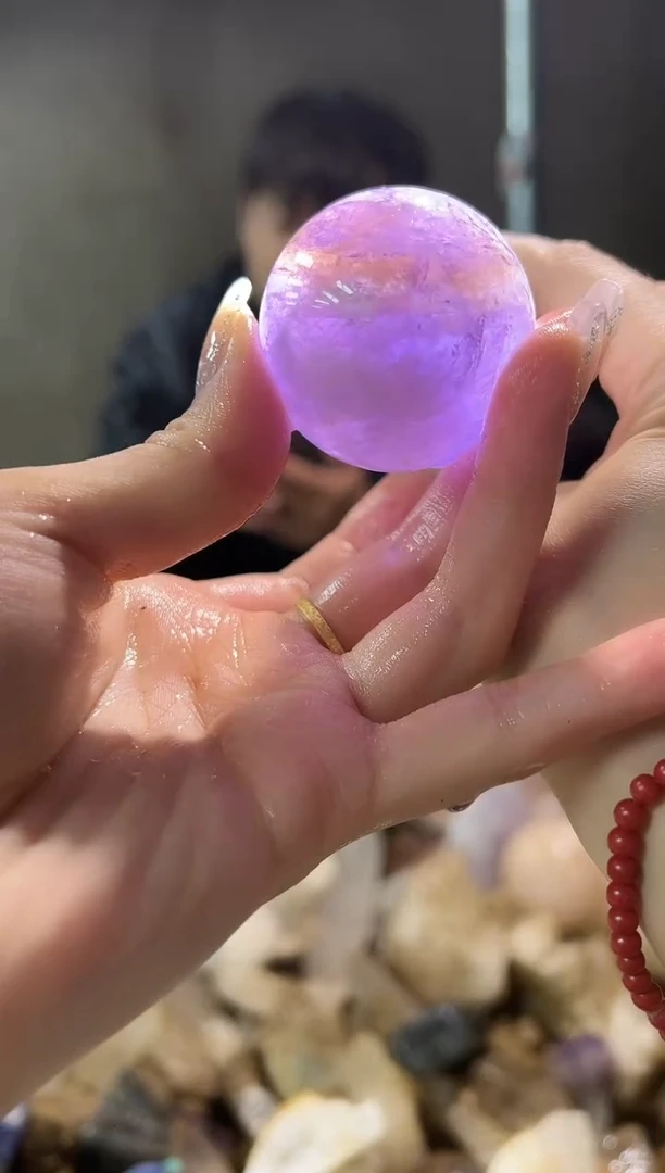 未镶嵌大型摆件（非配饰）水晶408紫黄球