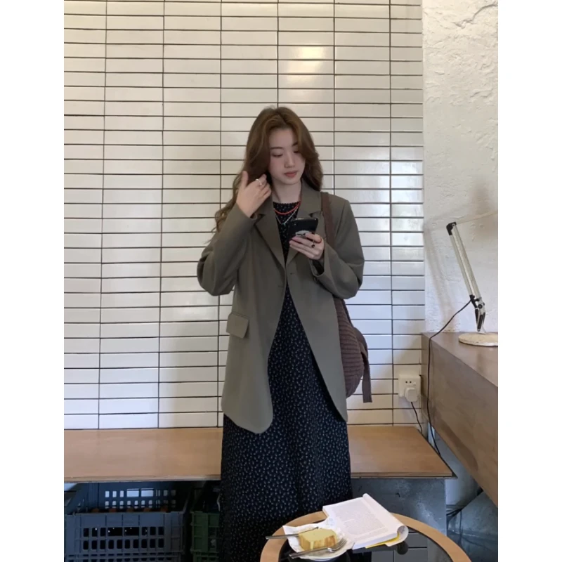 MARIE.COCO新款韩系复古感西装外套搭设计感气质裙子秋冬潮流套装