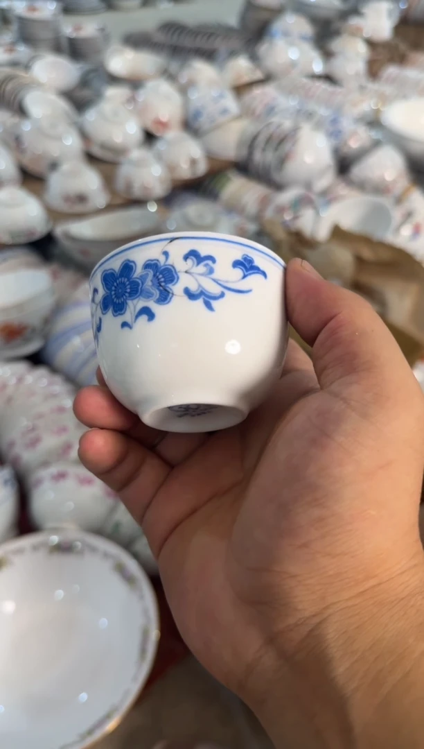 摆件蓝海棠二缸杯微瑕请慎拍