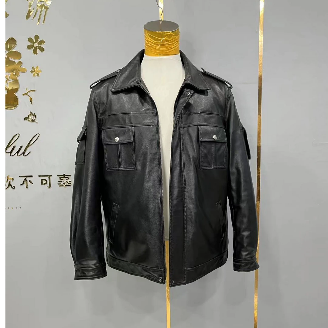 2024新爆卖中时尚警服牛皮加棉保暖随身休闲可拆卸狐狸毛领-016