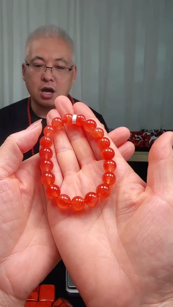未镶嵌多样性发一件南红玛瑙10mm保山圆珠单圈 芬达色