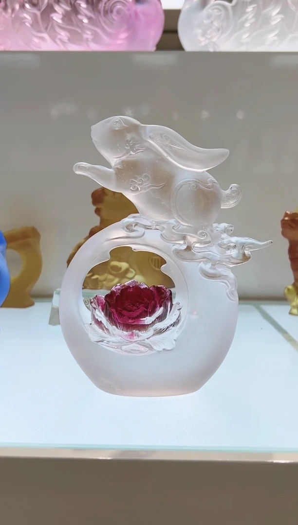 手工艺品琉璃古法琉璃画好月圆