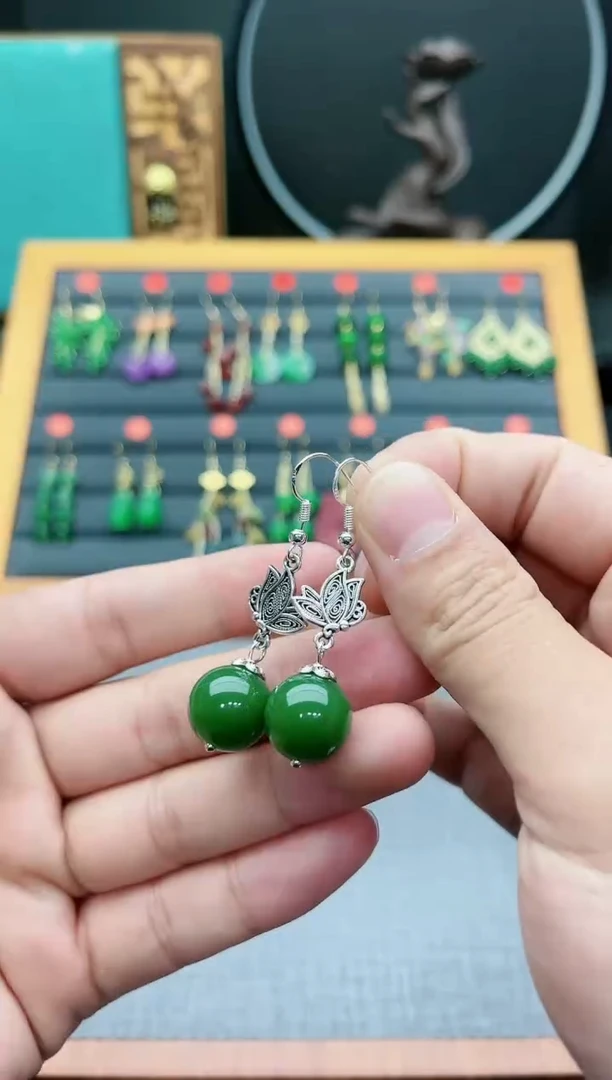 【闪购商品】玛瑙/玉髓耳饰银S925镶嵌429000