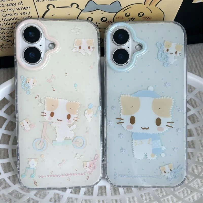 骑车小猫适用苹果16手机壳iphone13promax软15小米vivo华为oppo套