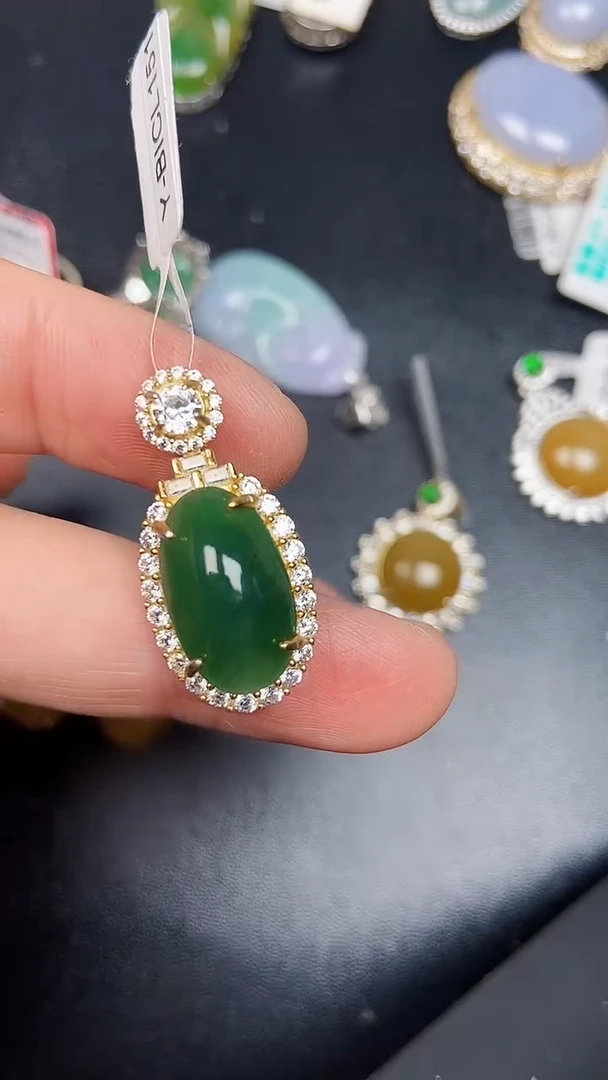 银S925镶嵌戒指翡翠3690