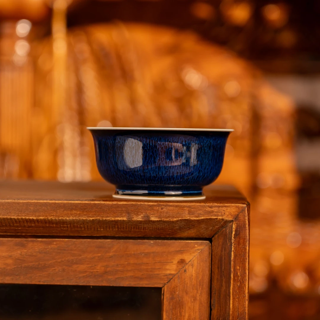 【永明尚玩】明钧釉锦鲤樽杯釉里红纯手工景德镇茶器主人杯泡茶