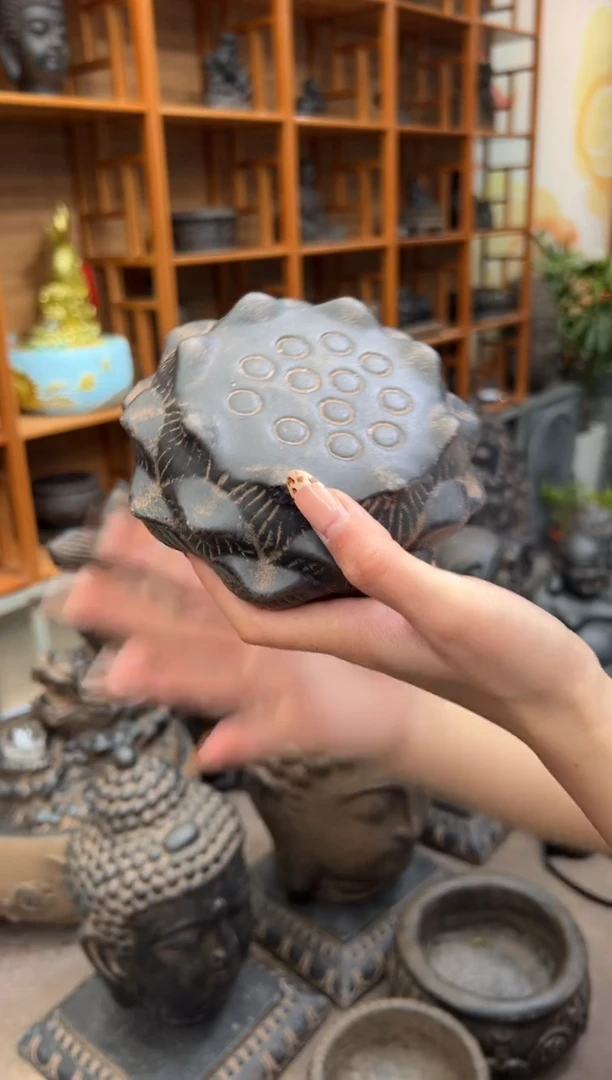 陶土莲蓬实心底座