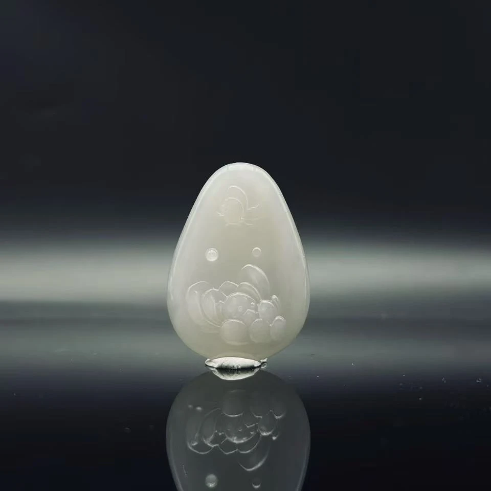 和田玉烟紫蝶恋花吊坠7533