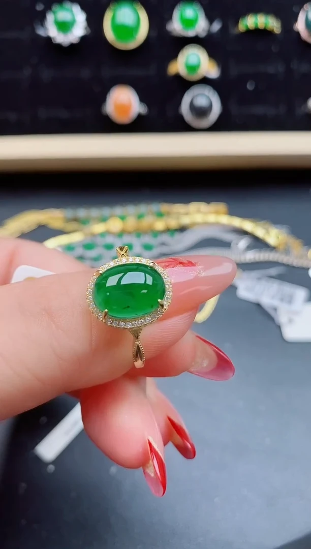 【闪购商品】翡翠戒指银S925镶嵌508050