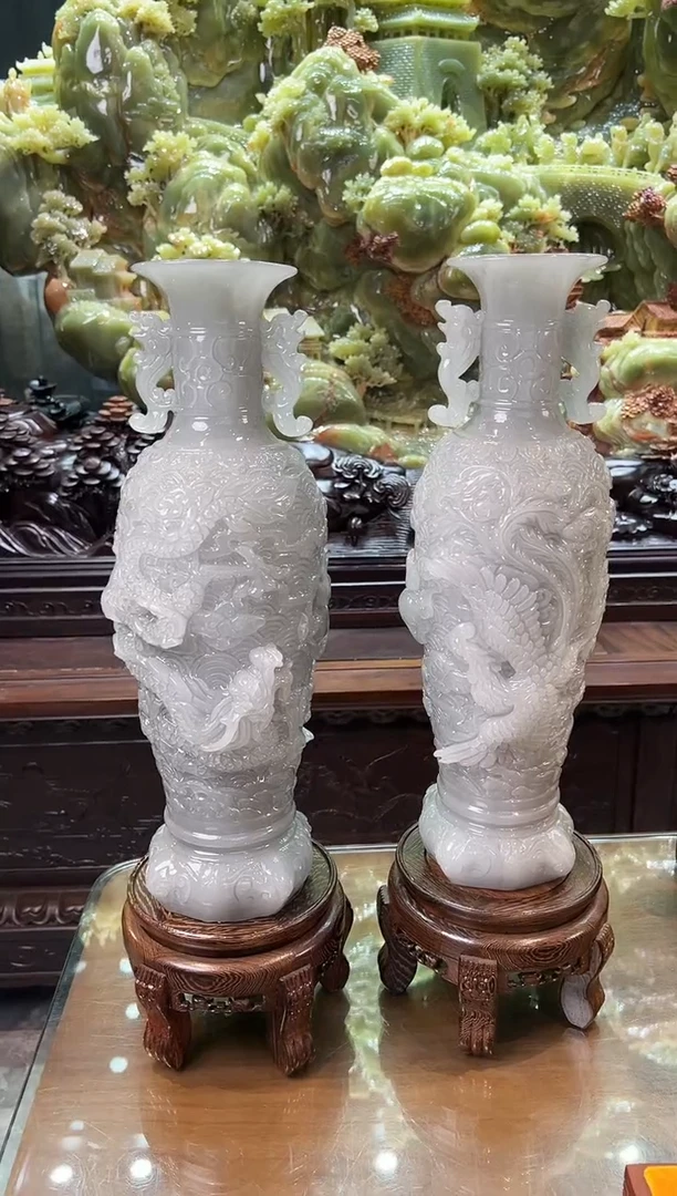 【闪购商品】石材龙凤瓶