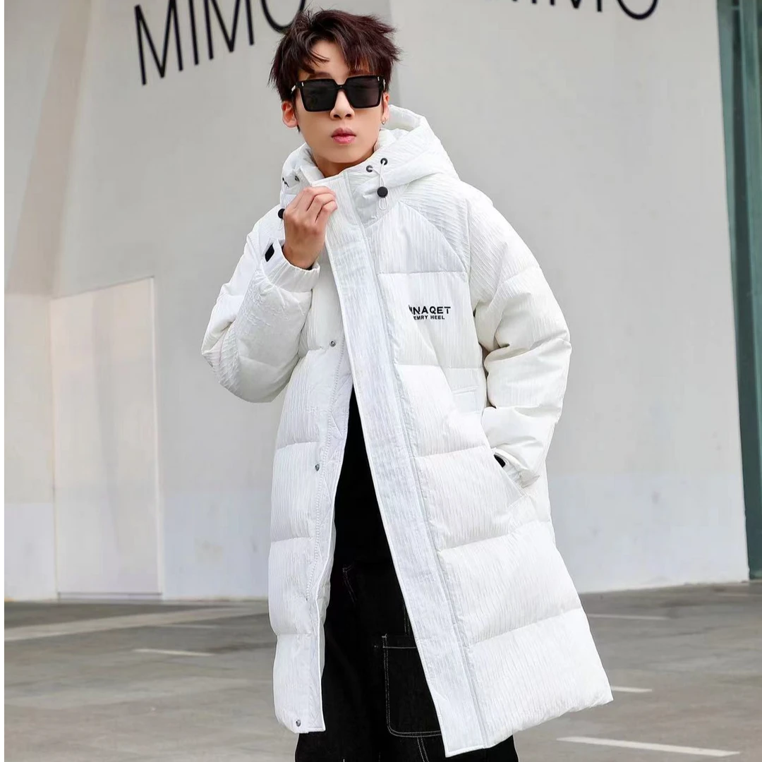 【辉哥】9905-长款冬季抗寒保暖连帽白色时尚情侣防寒服非标*街
