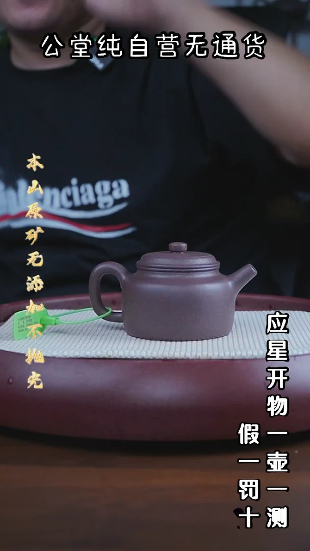 茶壶紫砂大水潭天青泥 全手工德钟  200cc