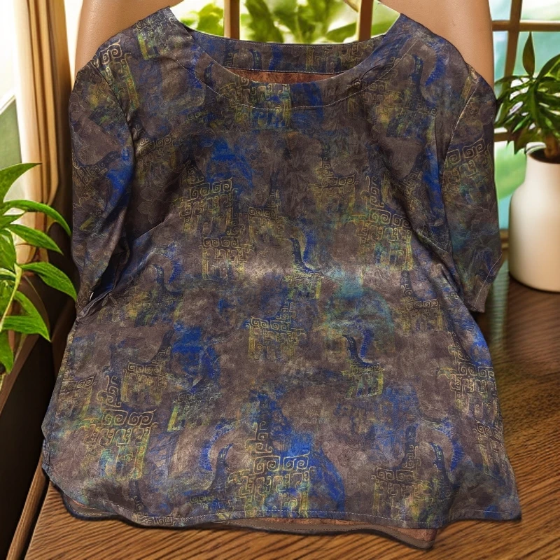 671【轩依阁专属】新款宽松百搭扎染重磅减龄上衣