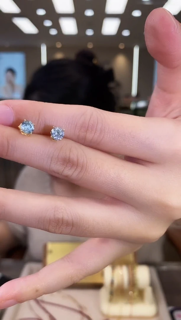 银S925镶嵌天然锆石耳饰09