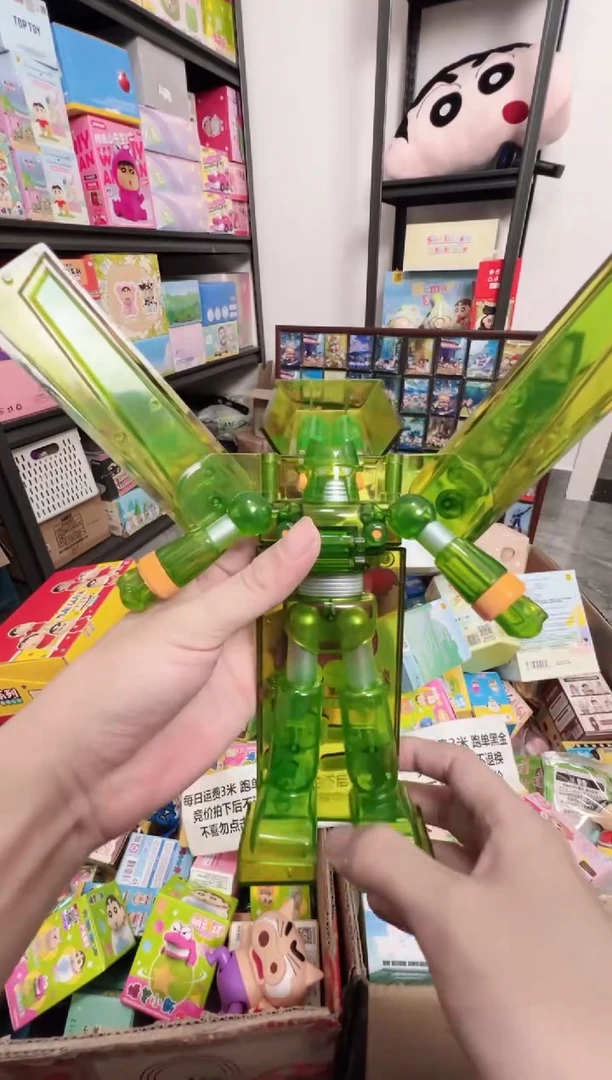搪胶正版蜡笔小新变形康达姆透明款