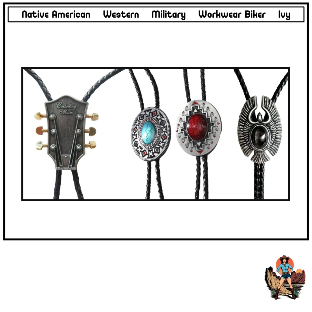 阿美咔叽 美式复古 波洛克牛仔领带咔叽男女休闲可调领带