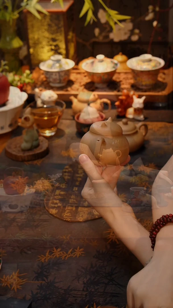 茶壶茶壶黄金段泥 原矿猫咪紫砂壶140cc