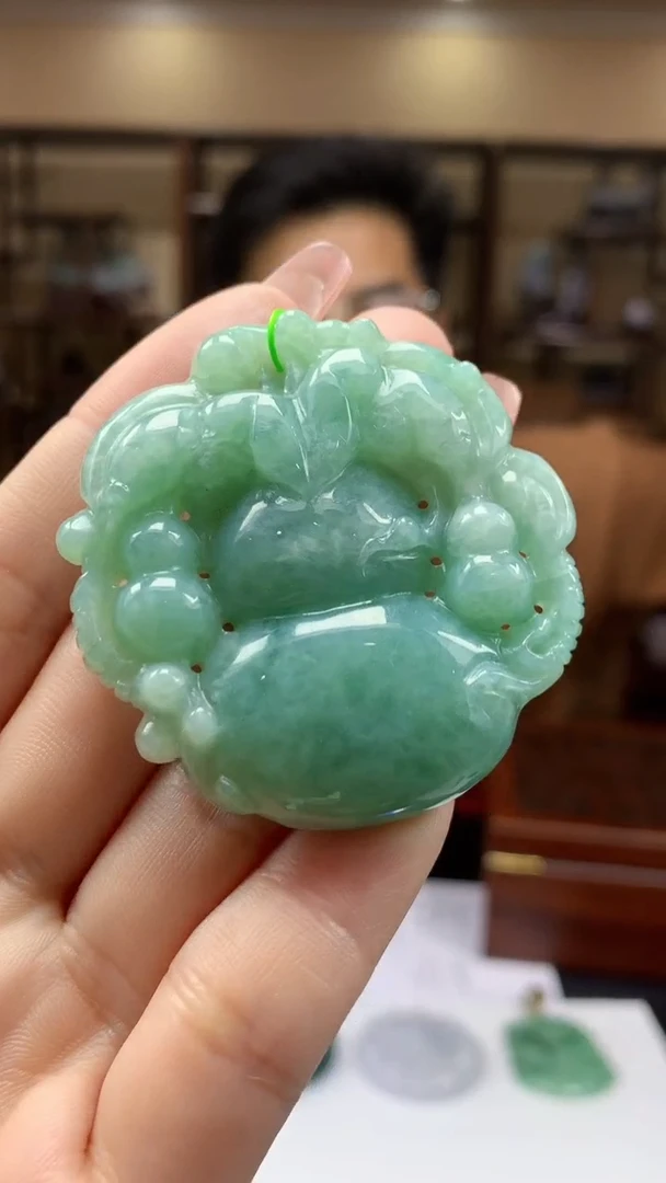【闪购商品】定制翡翠未镶嵌1002hm-毛货挂件10