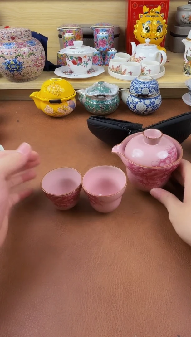 陶瓷茶具摆件旅行套组