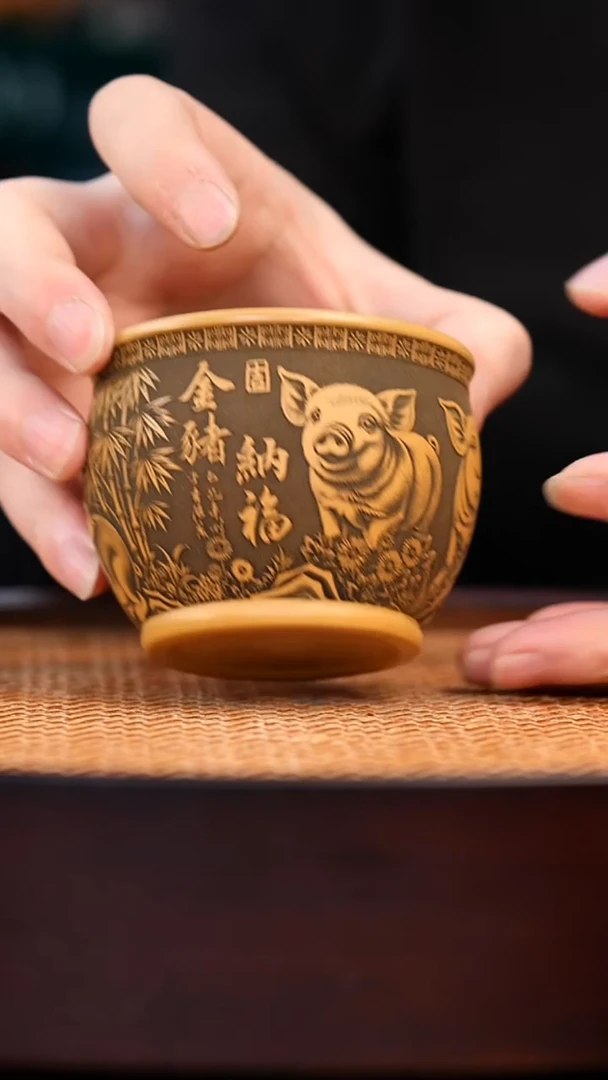 茶杯紫砂宜兴原矿全手紫砂杯