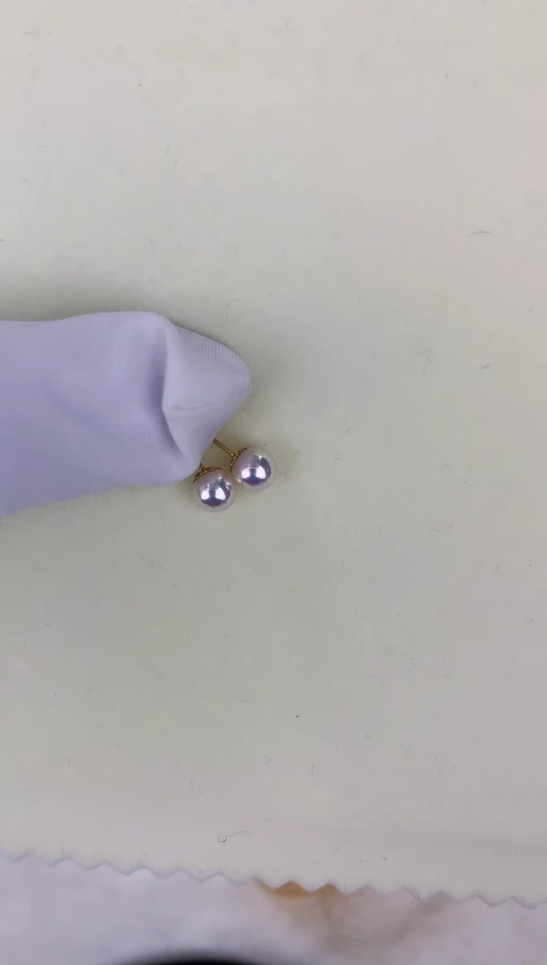 18K金镶嵌海水珍珠DA 5-6 GD001 耳钉