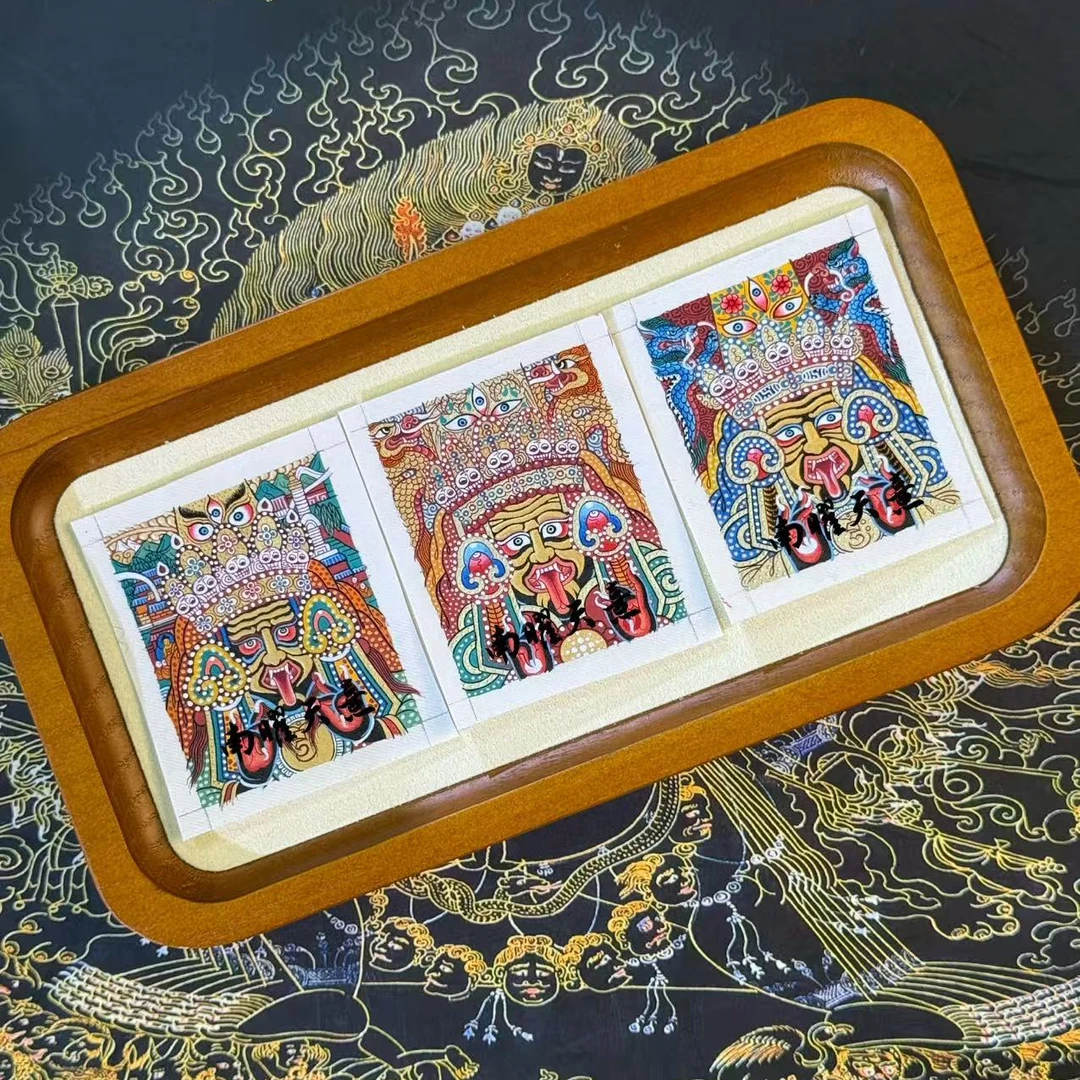 纯手绘热贡唐卡扎基吊坠