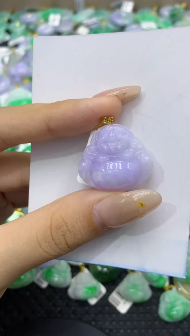 颈饰22K金镶嵌翡翠天然缅甸翡翠A货
