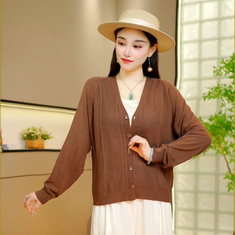 春秋针织开衫秋装2025年新款女装洋气短款麻花毛衣外套上衣