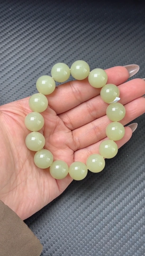 未镶嵌手串和田玉若羌李保国微色差卡14hm