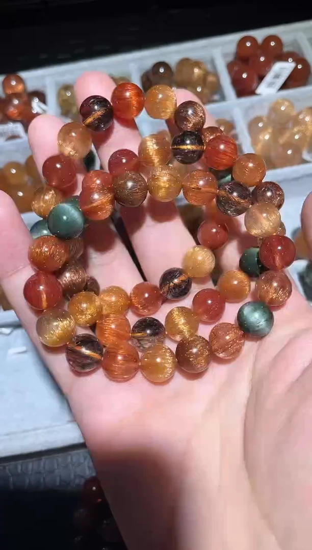 【闪购商品】水晶手链未镶嵌发晶多宝单圈A11（多样性发其一）