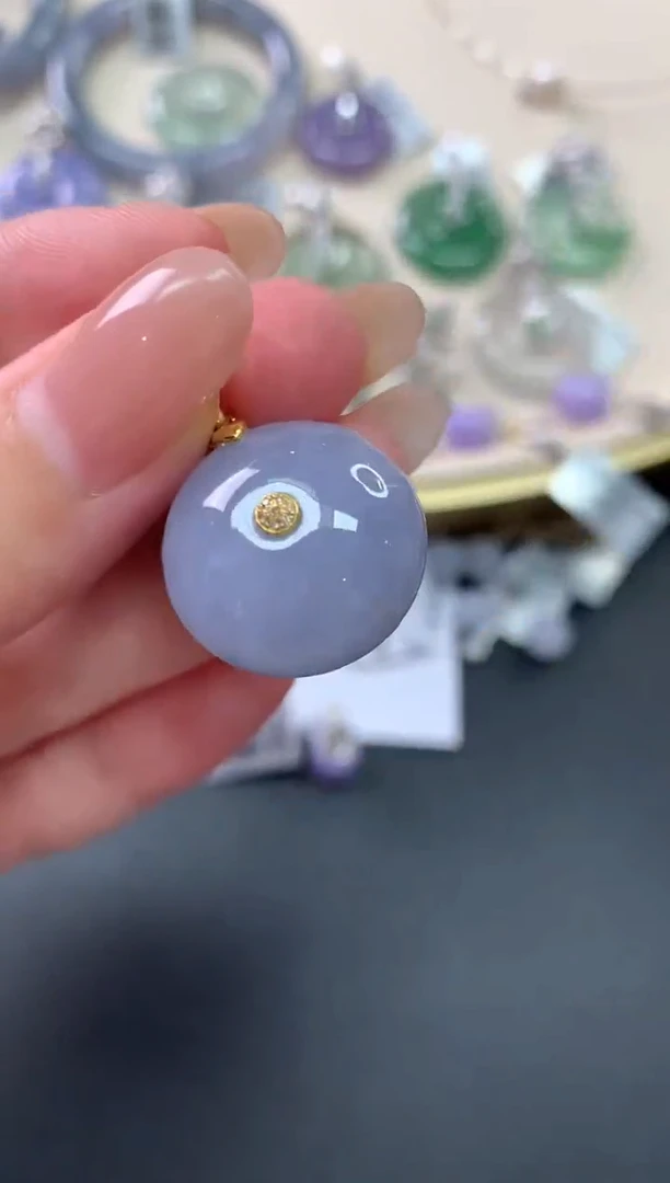 翡翠18K金镶嵌吊坠(不含链)X447|2800